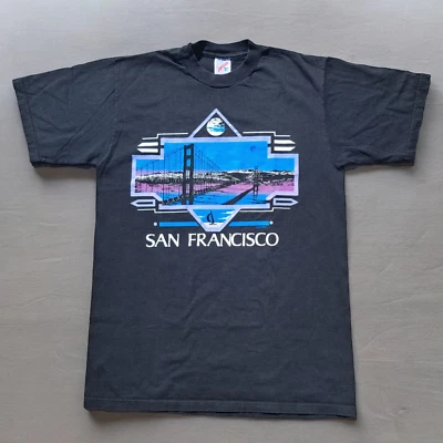 JERZEES Tshirt San Francisco Souvenir Vintage Année 1990 Fabriqué En USA Gr M S - Photo 1/4