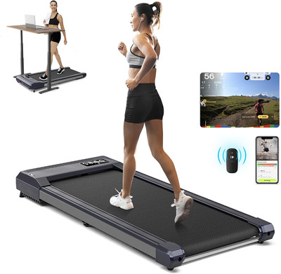 12% Incline Walking Pad Treadmill 340 Lb Capacity, under Desk Treadmill for WFH,