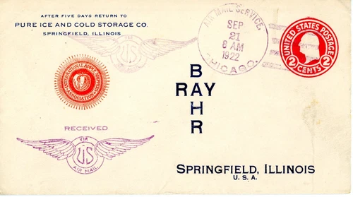 FFC US Government Flight AAMC 154 Chicago to Springfield - 1922