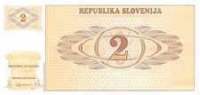 Slovenia   2  Tolarjev  1990  P 2a  Series AI  Uncirculated Banknote CH817ES
