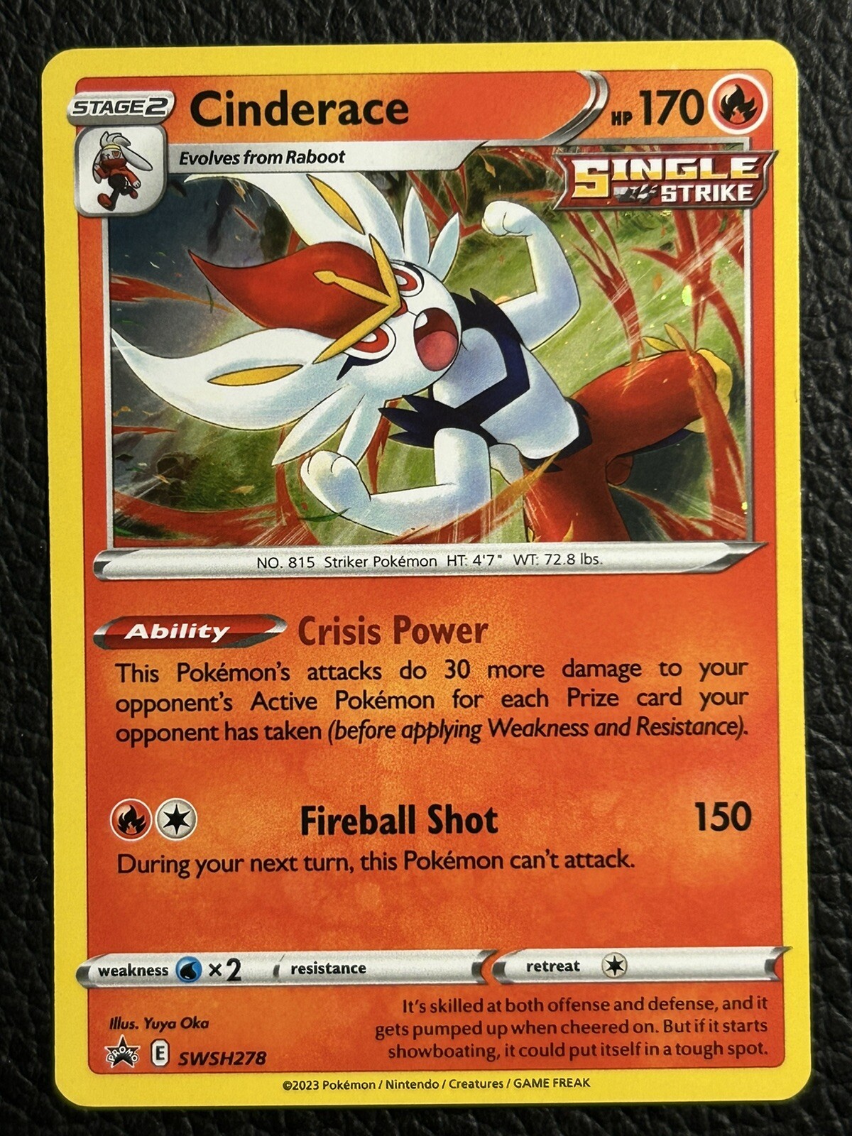 Pokémon TCG Cinderace SWSH Black Star Promos SWSH278 Holo Promo