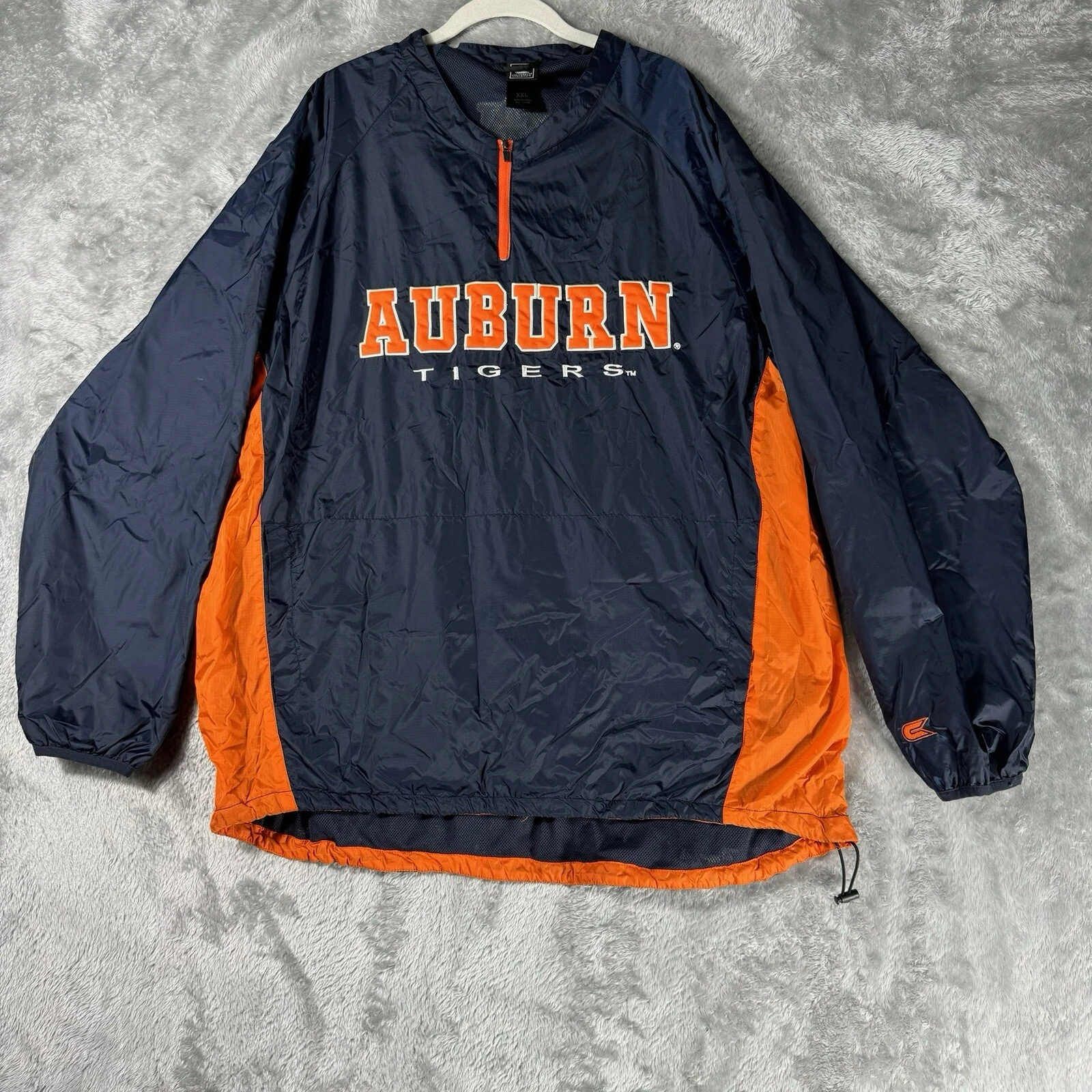 Auburn Tigers Pullover Windbreaker XXL Navy Orange Colosseum Packable Jacket