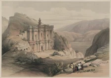 8" x 10"  1839 El Deir Petra /David Roberts.