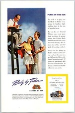 PUBLICITÉ IMPRIMÉE 1946 Body par Fisher Place au soleil tennis 6,75" x 10"