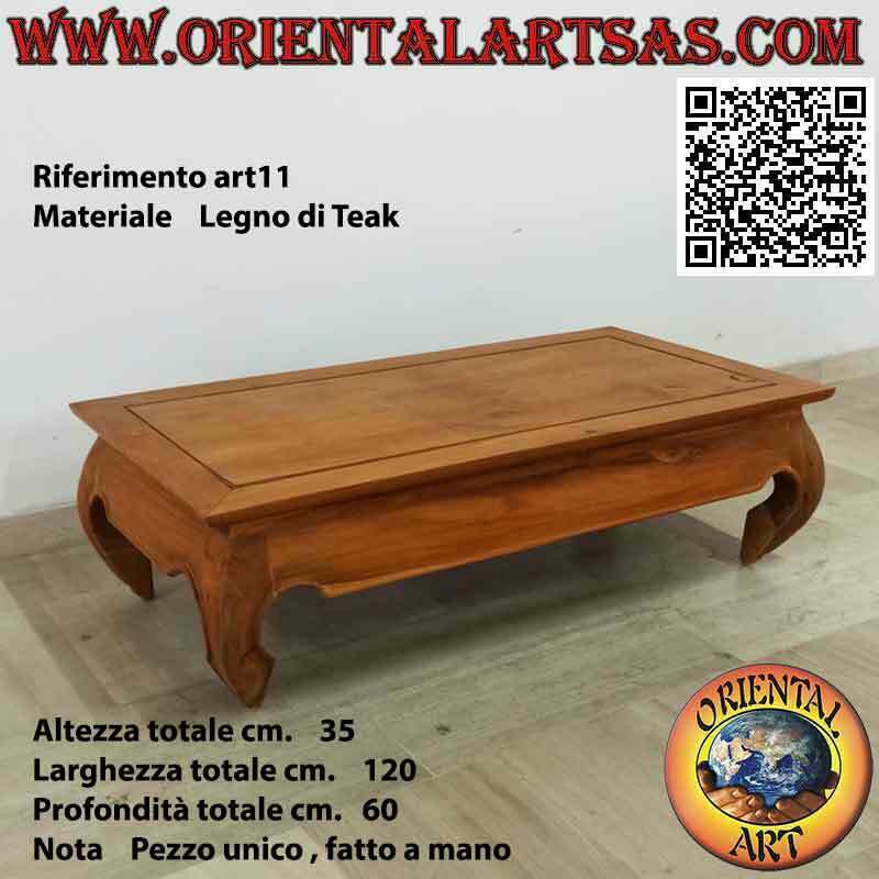 Tavolino basso da salotto in stile oppio in legno massello di teak