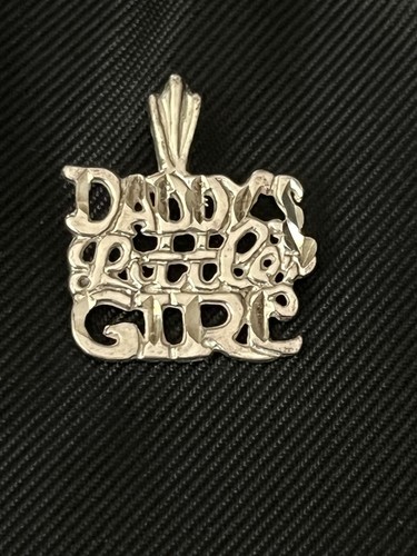 Vintage Sterling Silver Dady's Little Girl Charm Pendant 925 Sterling Silver .5"
