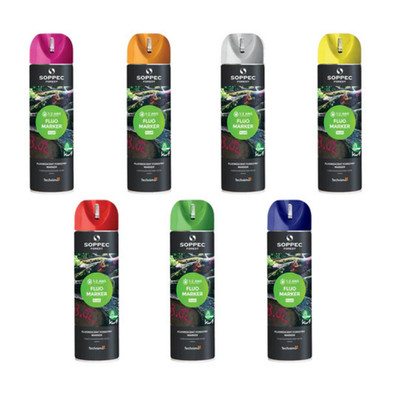 Soppec Fluoreszierende Forst Baummarkierung Sprühfarbe Fluo Holzfällung 500ml