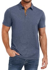 Men's Classic Fit Cotton Polo Shirt Casual Short Sleeve Breathable Summer Shi...