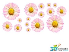 16 x Blumen, Blümchen, Aufkleber, Decal, Flower Margeriten, Autoaufkleber SET XL