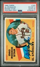 AL SPANGLER 1960 TOPPS ROOKIE RC AUTOGRAPHED SIGNED AUTO PSA 6 AUTO 10
