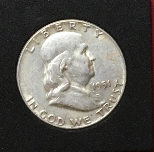 1951 Franklin Half Dollar AU About Uncirculated 90% Silver 50c US Coin