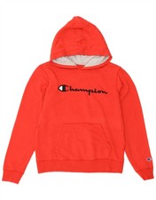 Champion Womens Graphic Hoodie Jumper UK 18 XL Red Cotton AR06