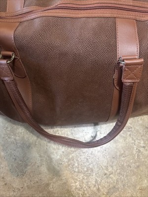 Karl Lagerfeld Vintage Big Brown Leather Duffle Weekender Travel