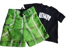 2T Boy Bundle Hurley Swim Trunks  Black Tee