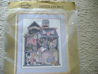 Vintage Something Special Adorable Dollhouse Shadowbox Needlepoint Kit