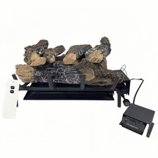 Vented 18inch-24inch Gas logs Sets Gas Fireplace Burner Burner Set,with Remote