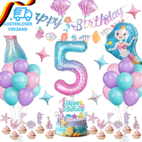 Meerjungfrau Geburtstag Deko 5 Jahre, Meerjungfrau Thema Geburtstag Party Zubehö