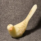 Vintage Fenton Glass Long Tail Bird of Happiness Custard Roses