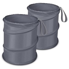Car Trash Can, 2 Packs Mini Collapsible Car Trash Bin 1 Gallons-2 Packs Grey