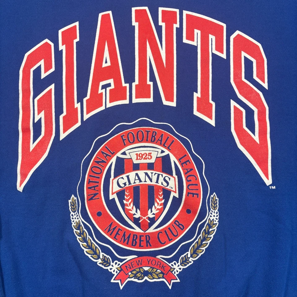 Vintage 1925 New York Giants Sweatshirt Mens Large Blue Nutmeg Football NFL - Image 3 of 4