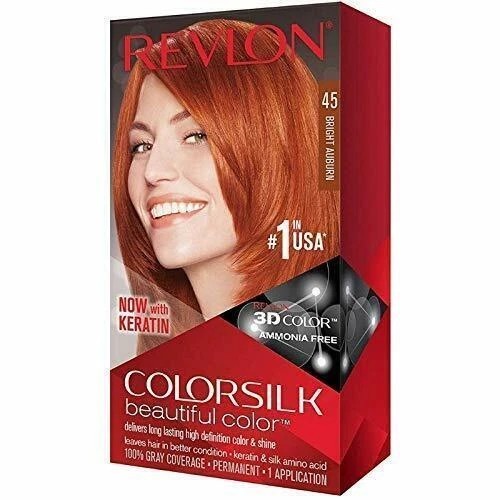 Silk Natural Permanent Hair Color Bright Auburn #45 - Pack Of 3