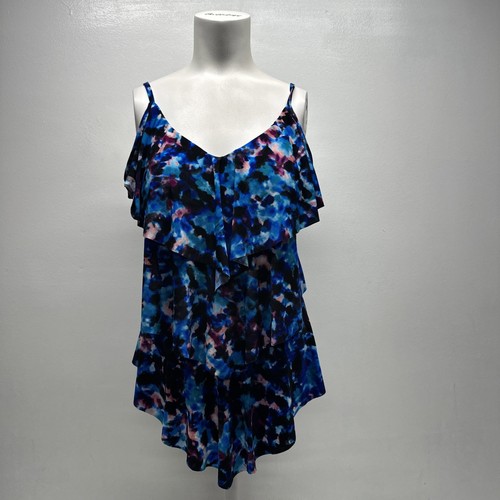 Magicsuit Miraclesuit Rita Tankini Swimsuit Tank Top Ultraviolet Purple Size 16
