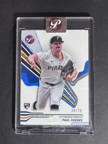 Paul Skenes 2024 Topps 28/75 Pristine Encased Blue Refractor Rookie #229