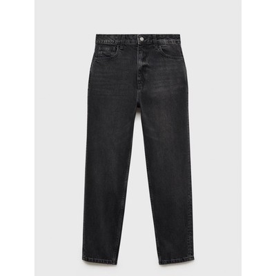 NWT Mango High Waist Mom Comfortable Ankle Jeans | Size 4 Washed Black