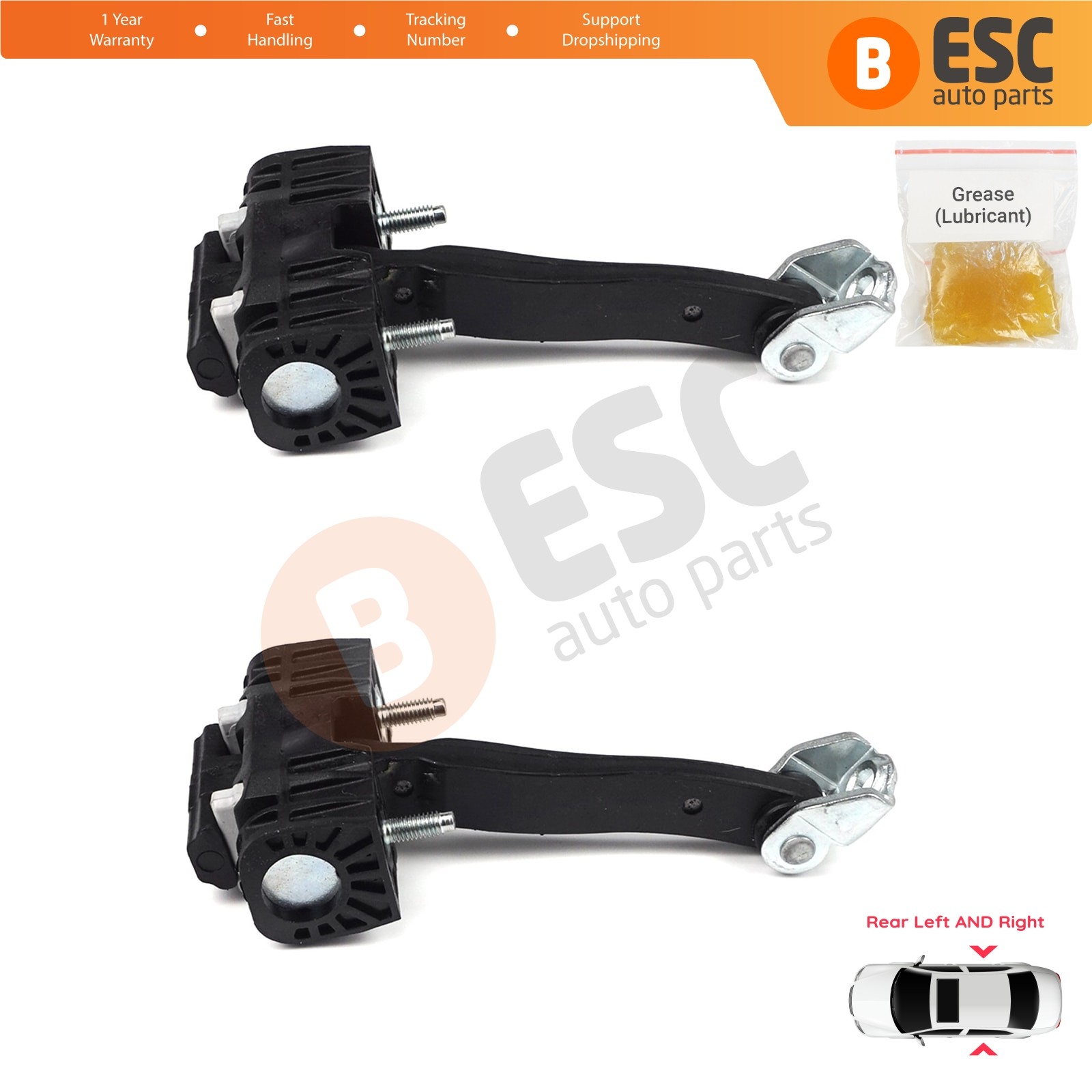 2X Rear Door Hinge Stop Check Strap Limiter  for Vauxhall Opel Astra H MK5