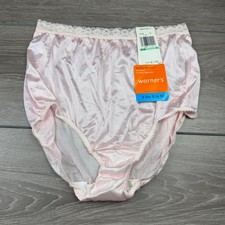 Warner's Womens Full Brief Panties Perfect Measure Lace Trim Pink Size 8 New