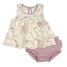 baby-girls 2-Piece Flutter Tee, Dress with Ruffle Diaper Cover 100 Organic C...