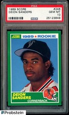 1989 Score Football #246 Deion Sanders RC Rookie HOF PSA 10 GEM MINT