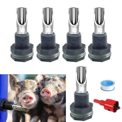 5pcs Pig Nipple Drinkers Rust Resistant Waterer Nipple For Farm Livestock Use