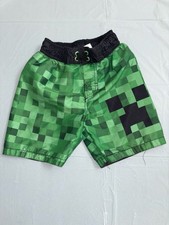 Minecraft Boys Creeper Pixel Print Swim Trunk...