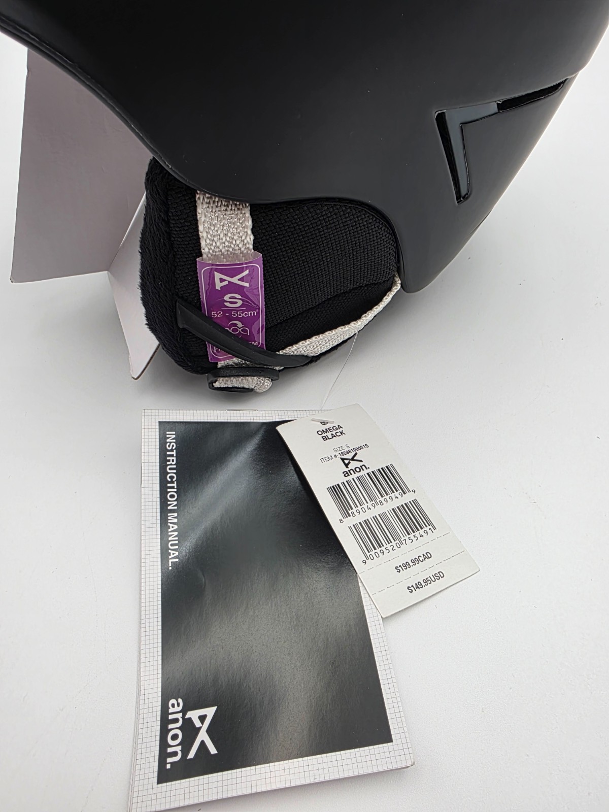 Anon Omega Women Snow Ski Snowboard Helmet Black Noir Size S 52-55cm Open Box
