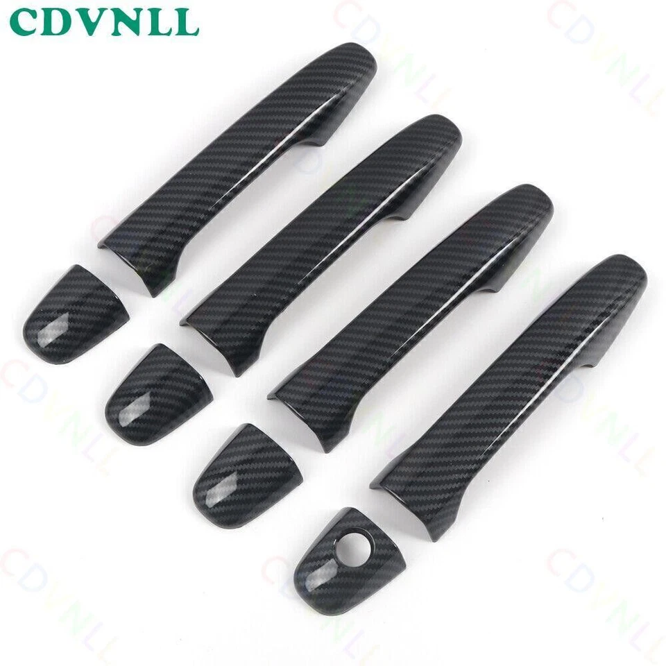 Tira de manija de puerta lateral exterior de fibra de carbono ABS para Subaru WRX STi 2015-21 Foto 2 de 4