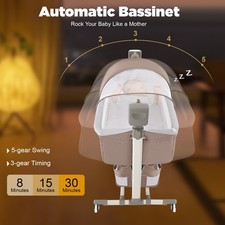 Adjustable Smart Baby Bassinet Height Bedside Music Cradle Baby Bed Crib 20kg US