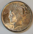 1922 United States Peace 90% Silver Dollar Coin, Circulated, Lots Of Wear