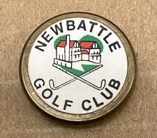 Newbattle Golf Club old Brass Stem Golf Ball Marker 1980s Rare Scotland