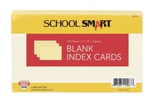 Unruled Index Cards, 5 x 8 Inches, Canary, Pack of 100