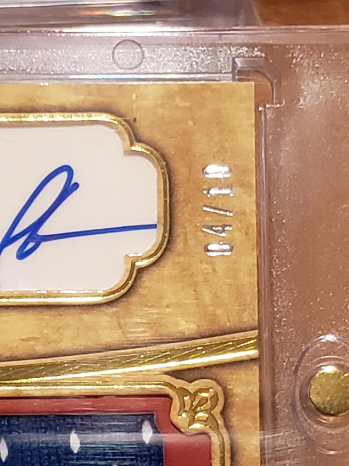 2010 Topps Supreme Eric Dickerson TRIPLE GAME-USED Patch Auto Autograph /10 view 3