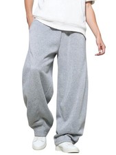 Men  s Baggy Sweatpants with Elastic Drawstring Waist, Breathable Wide-Leg Cas...