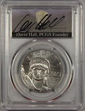 2023 $100 Platinum American Eagle 1 oz PCGS MS70 Statue of Liberty FDOI Hall Sig