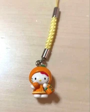 Retro Hello Kitty Strap Orange Local Kitty SanRIO Mikan Netsuke