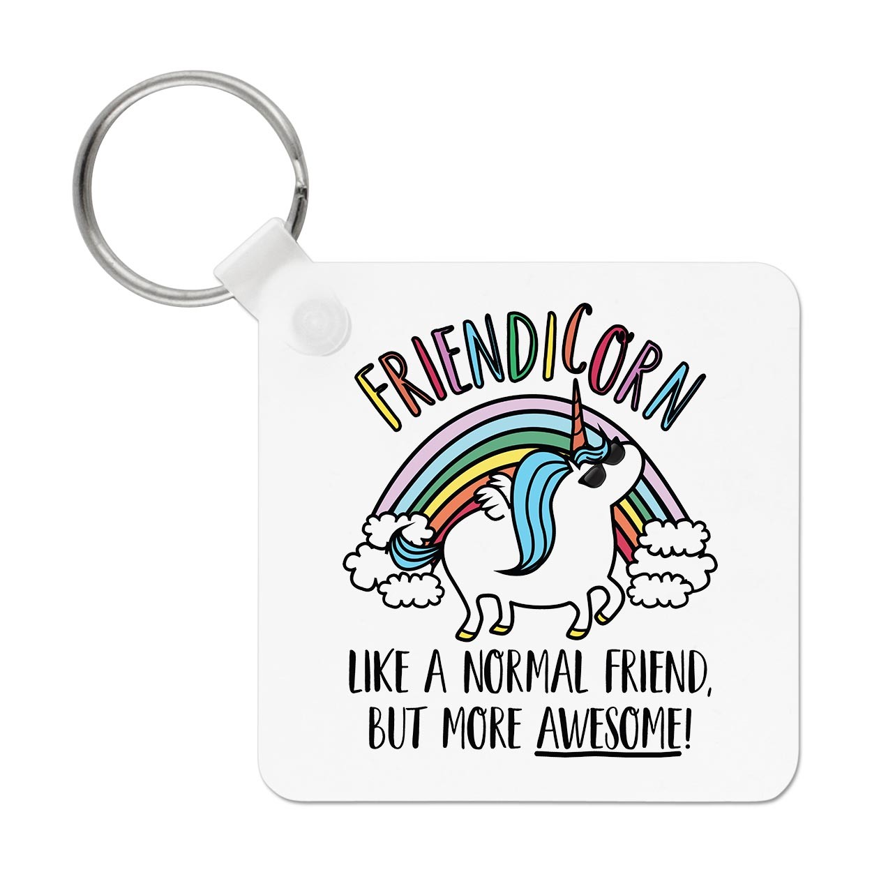 Friendicorn Unicorn Like A Normal Friend Awesome Keyring Key Chain Best Bestie