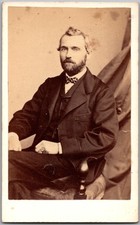 Antique CDV Circa 1860s Black Handsome Bearded Man In Suit Boston MA
