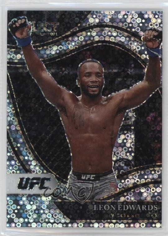 2021 Panini Select UFC Octagonside Disco Prizm Leon Edwards #238 4f5
