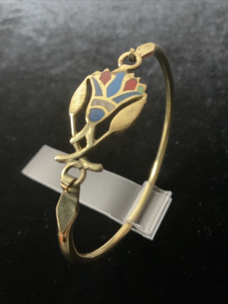 Alternate view of Lotus Flower Bracelet Handcrafted Gold-plated Elegant Modern