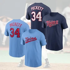 SALE 30%! Kirby Puckett #34 Minnesota Twins Team Name & Number For Fan
