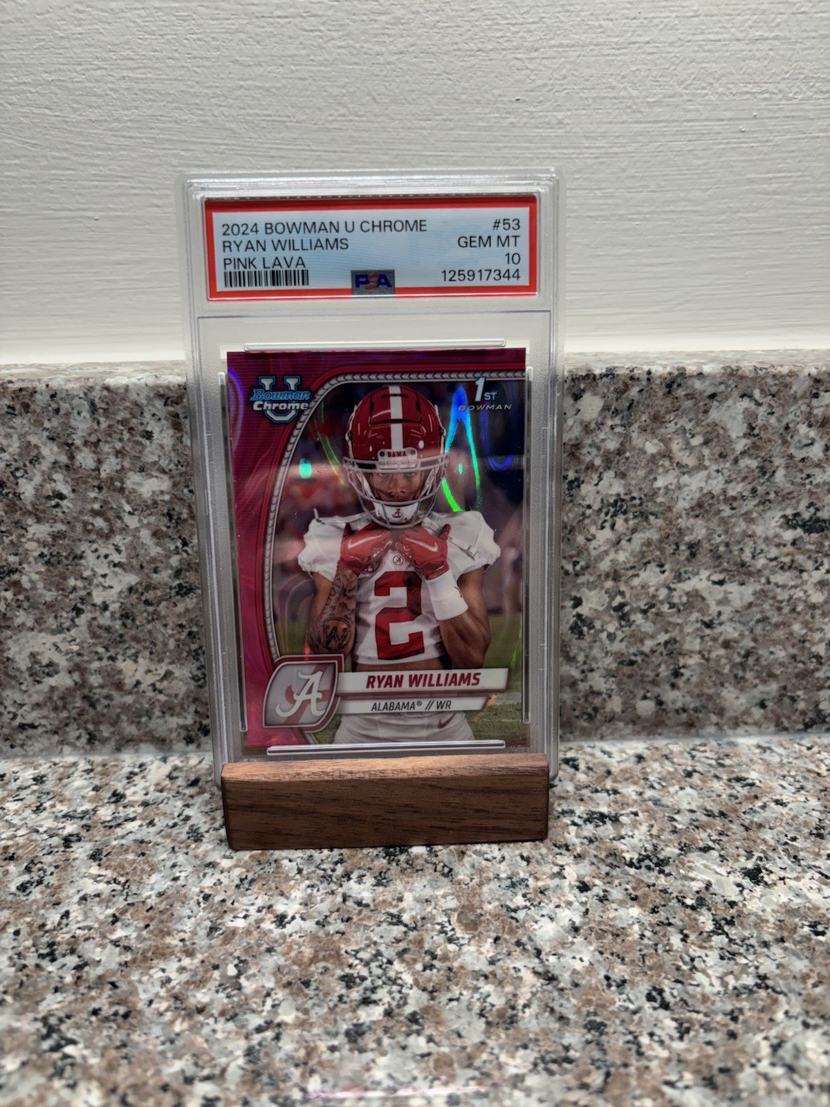 2024 Bowman University Chrome Ryan Williams #53 Bowman’s 1st Pink Lava PSA 10